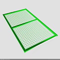 Green Grid Frame With Two Sections And Metal Mesh Design