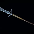 Ancient Medieval Spear Weapon With Sharp Metal Blade And Wooden Handle Design