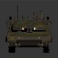 Modern Camouflaged Military Tank With Long Gun Barrel Heavy Tracks And Turrets