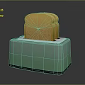 Green Electronic Toaster Appliance With Two Golden Toast Slices On Top
