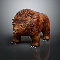 Artistic Brown Bear Sculpture With Textured Fur And Sharp Claws In Standing Pose