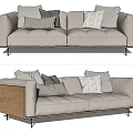 Leather double sofa Modern double sofa 3d model