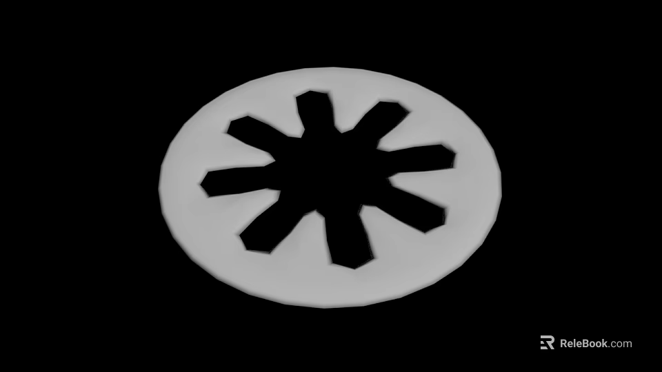 Circular Decorative Disc With Star Shaped Cutout Design In Black And White 3d model 