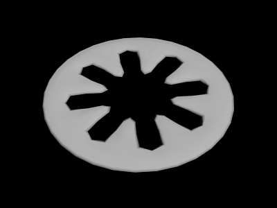 Circular Decorative Disc With Star Shaped Cutout Design In Black And White 3d model