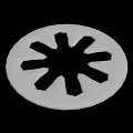 Circular Decorative Disc With Star Shaped Cutout Design In Black And White
