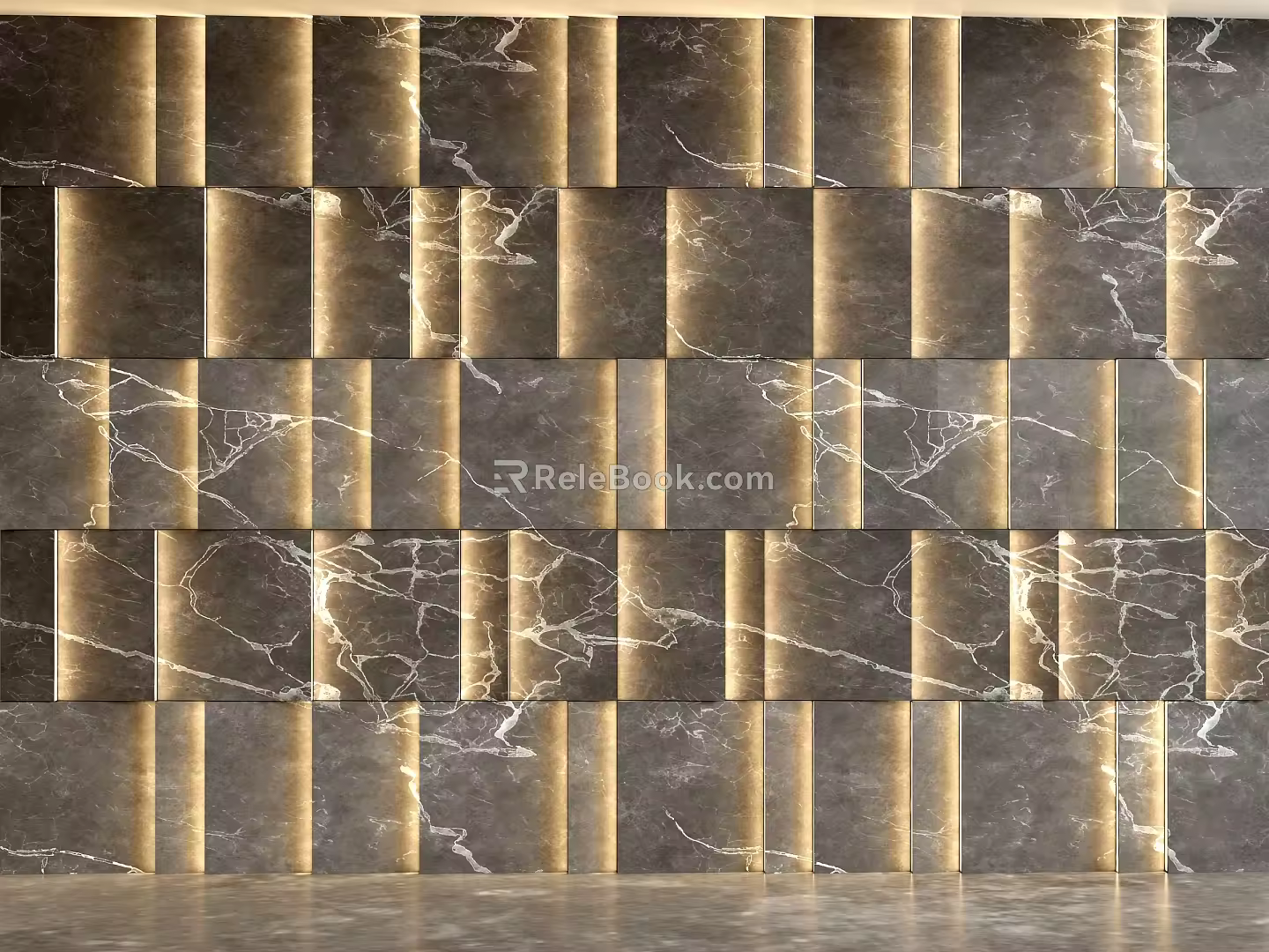 Background wall Front desk background wall lights with modeling background wall 3d model