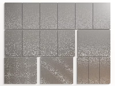 Modern Interior Decorative Partition With Modular Textured Panels And Pattern Design 3d model