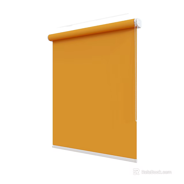 Vibrant Orange Roller Blind For Window With Smooth Design And Quality Fabric 3d model