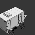 White Mobile Service Trailer with Service Menu Doors Two Side Stairs and Dual Wheels