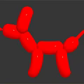 Shiny Red Balloon Dog Sculpture On Dark Background With Reflection 3d model
