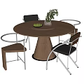 Modern Dining Table and Chair Combination Round Dining Table Dining Chair Single Chair 3d model