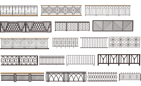 Modern Guardrail Metal Railing 3d model