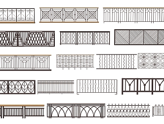 Modern Guardrail Metal Railing 3d model