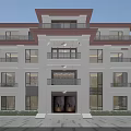 Elegant Three Story Detached Villa With White Exterior Balconies And Landscaped Driveway