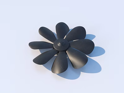 Black Flower Shaped Household Item With Petal Design For Daily Use 3d model