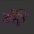 Detailed Triceratops Dinosaur Model With Realistic Textured Skin And Horns