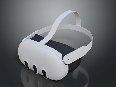 Modern White VR Headset Electronic Device With Adjustable Strap And Comfortable Design 3d model