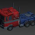 Game Movie Character Optimus Prime Robot And Truck Form With Red Blue Design