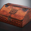 Vintage Style Decorative Ornament Set With Wooden Carved Box And Intricate Decorative Patterns