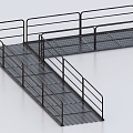 Guardrail handrail metal bridge connecting channel 3d model