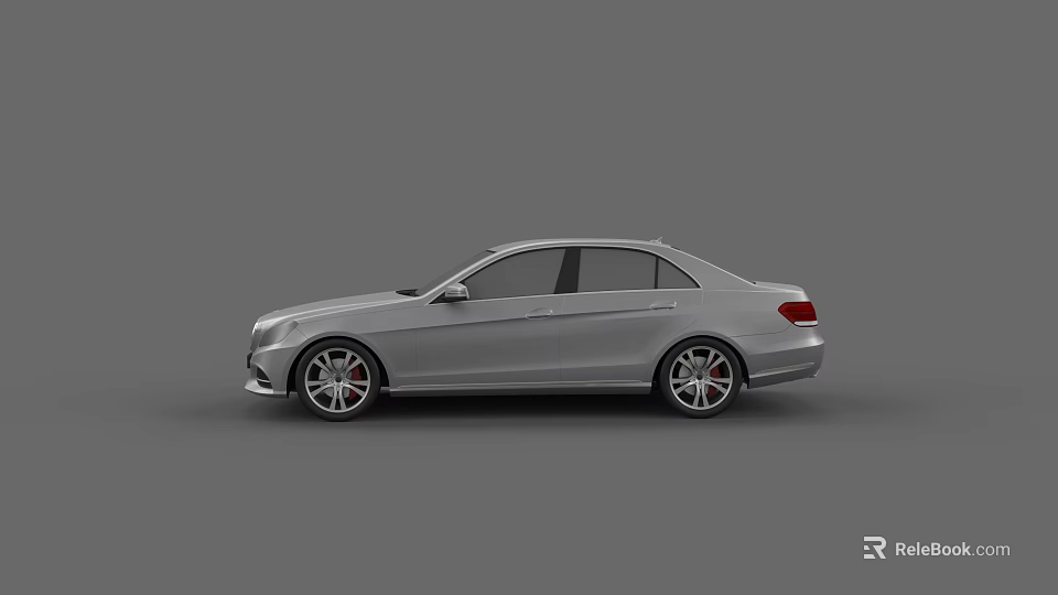 Silver Sedan Car Side Profile With Modern Sleek Body And Sporty Alloy Wheels 3d model 