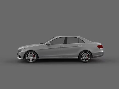 Silver Sedan Car Side Profile With Modern Sleek Body And Sporty Alloy Wheels 3d model