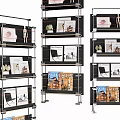 Modern Bookshelf Magazine Rack Storage Rack Aluminum Profile Cross Optical Axis 3d model