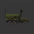 Military Green Heavy Duty Truck Equipped With Radar Antenna And Communication Gear