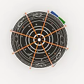 Dome Shaped Clock With Orange Frame Black Surface And Planet Names Mercury Earth Venus Uranus