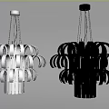 Modern White Sculptural Chandelier in Contemporary Living Interior Space