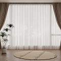 curtain transparent gauze curtain cloth curtain 3d model