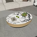 Modern Light Luxury Coffee Table Marble Coffee Table Oval Coffee Table 3d model