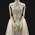 Elegant Sleeveless Lace Wedding Dress With Open Back And Layered Tulle Skirt