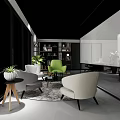 Modern Public Office Space Interior Design With Open Layout Office Desks And Green Plants