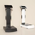 Modern Standing Medical Body Analysis Devices with Digital Screens and Black White Design