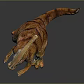Vibrant Standing Dinosaur Model With Colorful Stripes Long Crest And Reflective Base