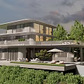 Modern Single Family Villa With Large Windows Terrace And Surrounding Greenery