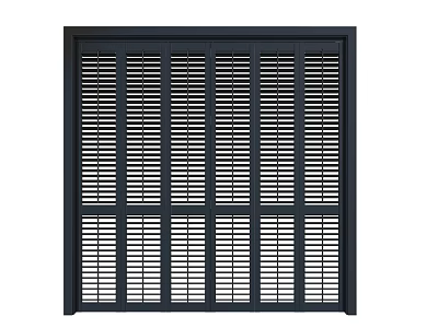 Black Louvered Folding Door With Modern Sleek Design For Interior Spaces 3d model