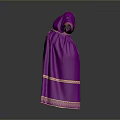 Elegant Purple Traditional Robe Featuring Gold Trim And Ornate Flowy Sleeve Design