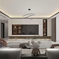 Modern Spacious Open Plan Living And Dining Room With Elegant Marble Decor And Cozy Design