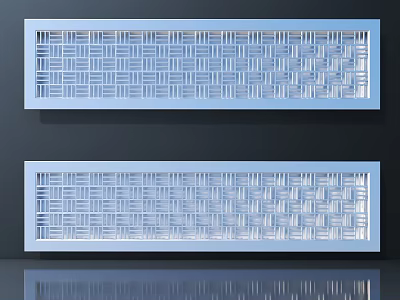 Modern Light Blue Woven Texture Room Dividers With Reflective Base Design 3d model