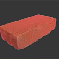 Orange Stone Wood Brick on Black Reflective Surface with Natural Texture