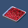 White Square Tray Filled With Fresh Red Small Food Pieces Ready To Serve