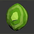 Cartoon Scene with Low Poly Tree Vibrant Green Canopy and Brown Trunk