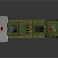 Green Military Vehicle With Radar System Red Star Insignia Antenna And Solar Panels
