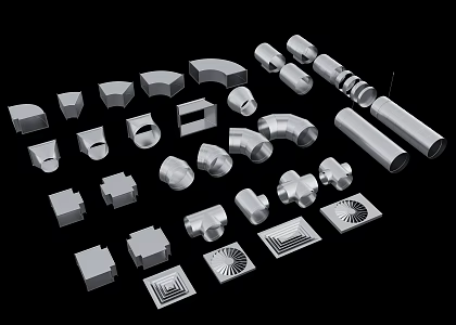 modern hardware pipe industrial pipe 3d model