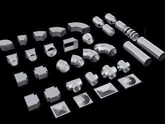 modern hardware pipe industrial pipe 3d model