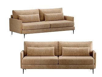 Modern Double Sofa Simple Sofa 3d model