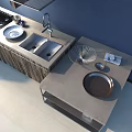Modern Kitchen Interior With Stylish Cabinets Sleek Countertops And Open Shelves