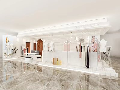 Clothing Store Women's Clothing Store Door Head Brand Buyer Store Model Window Fitting Room Commercial Design Shelf 3d model